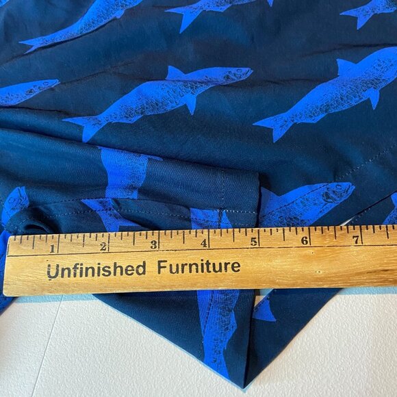 Seastate Men M Swim Trunk Mesh Lined Fish Print Navy Blue 5" Inseam Beach Pool - Picture 8 of 9